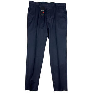 Hugo Boss Gibson_cyl Slim Fit Virgin Wool Dress Pants Dark Blue Size 36 R | 33 L